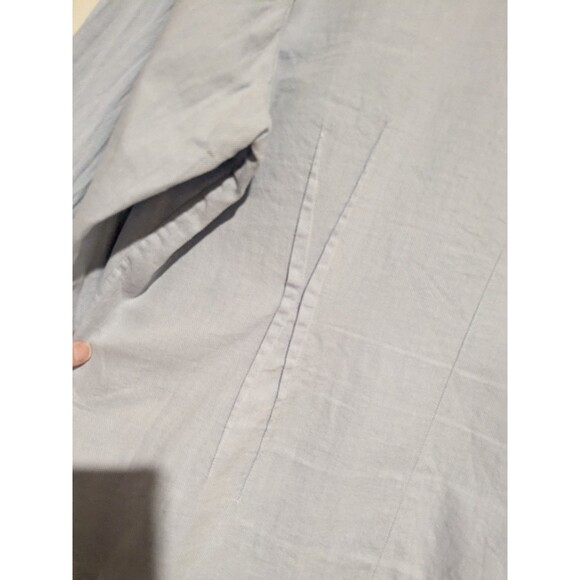 Ken Okada Paris Womens XL Blue LS Shirt Asymmetrical Pleats Designer Unique - Picture 6 of 7